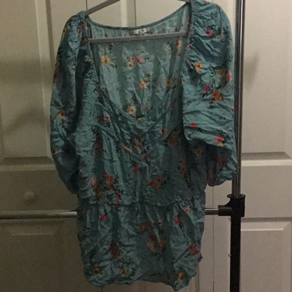 Floral Teal Women's Top
